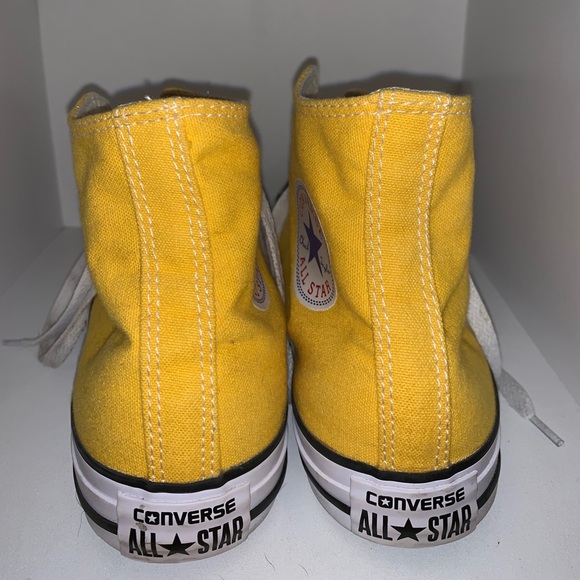womens yellow high top converse